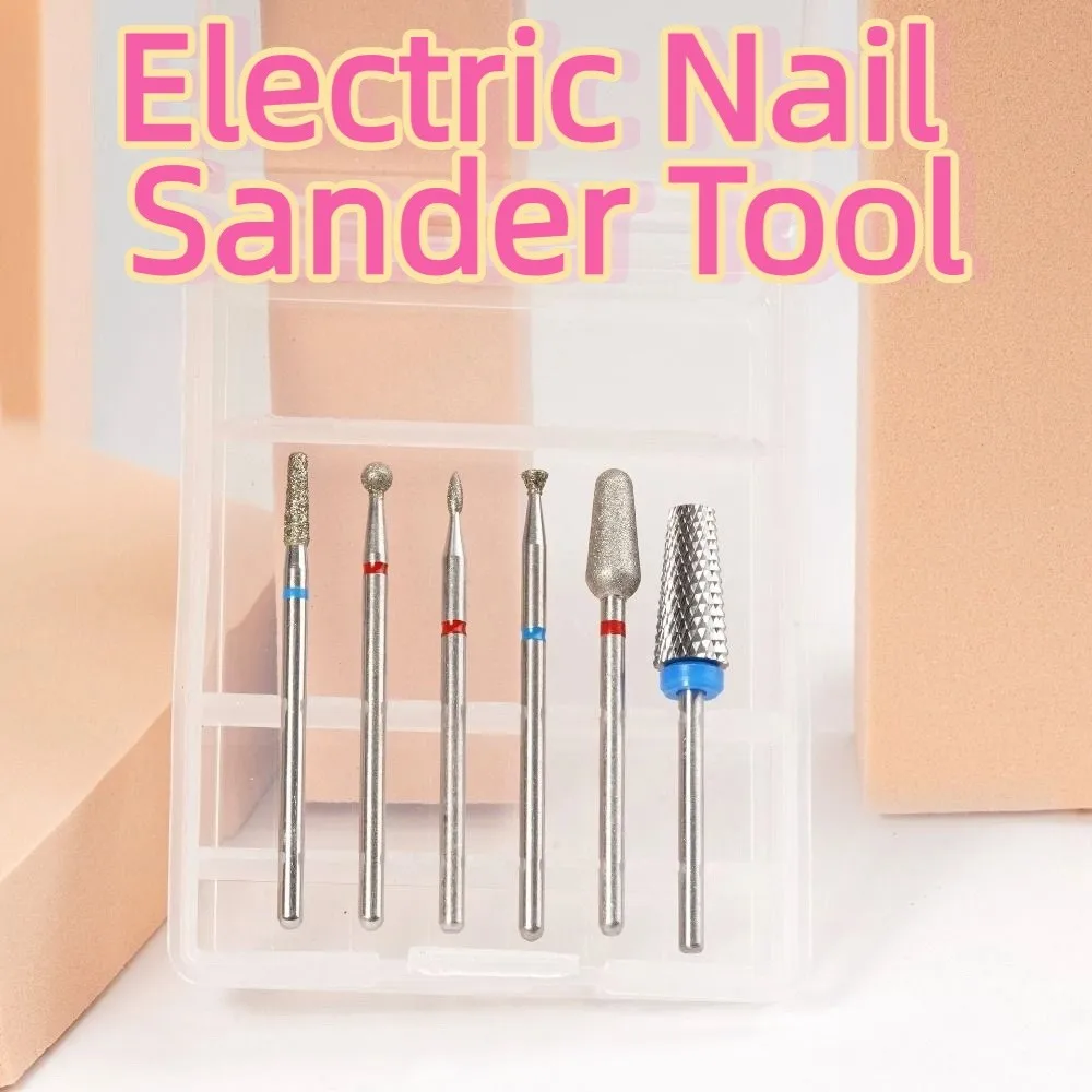 6Pcs Professional Nail Polishing Head Set Wear-resistant Portable Nail Art Drill Bit Kits High-hardness Dead Skin Removal