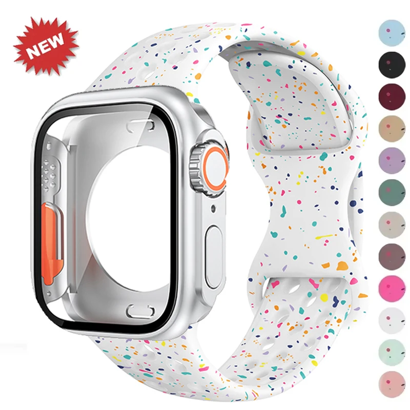 Hülle+Silikonarmband für Apple Watch Band 46mm 42mm 45mm 44mm 40 41mm – Umbau zum Ultra-Gehäuse für iWatch Series 11 10 9 8 7 6 SE 3
