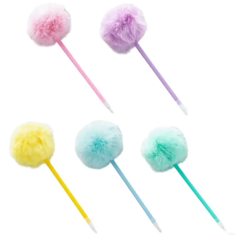G8TA 5PCS Pen Pen Furry Ballpoint Tool Tool Tool Tool Tool Tool 1.0 มม. Refillable Smooth To Write