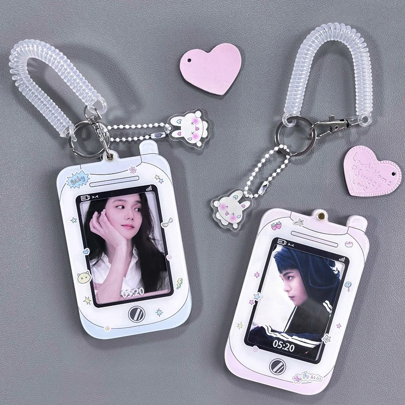 

Y2k Acrylic Photocard Holder Key Chain Student ID Badge Holder Korean Idol Photo Card Holder Girl Lovely Decorative Bag Pendant