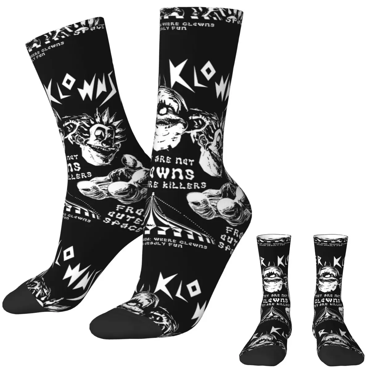 Killer Klowns Socks Casual Stockings Autumn Non-Slip Unisex Men Socks Warm Soft Design Outdoor Socks