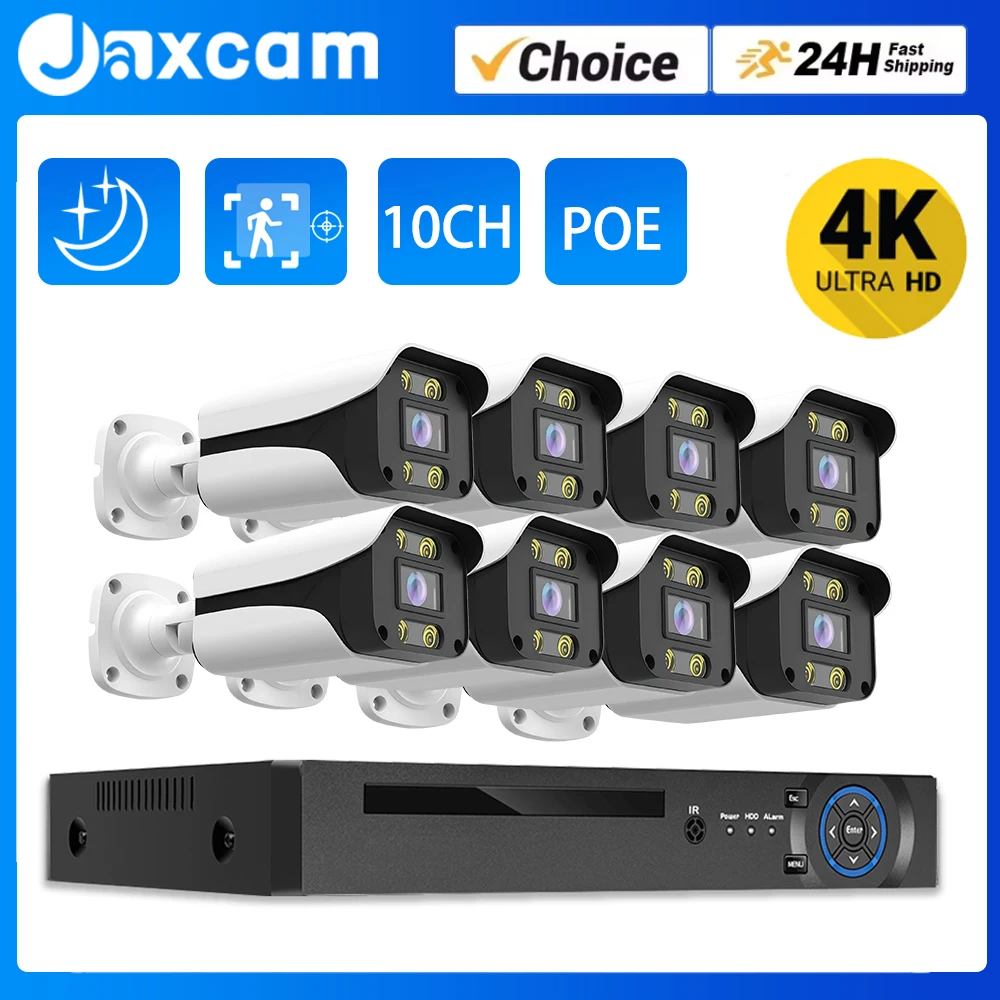

8MP POE Audio NVR Security Smart Camera Kit 4K HD Smart Camera Human Detection Home CCTV Video Surveillance Camera Set XMEy