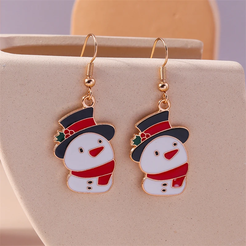 Mode handgemachte gestrickte Weihnachtsmütze Tropfen Ohrringe für Frauen Mädchen Neujahr Party Urlaub Schmuck Dekoration – Detail 7