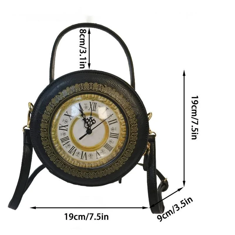

Women's Handbag Temu Retro Personalized Clock Diagonal Cross Bag Creative Clock Design 3D Hand-held Shoulder Bag Tote Bag New
