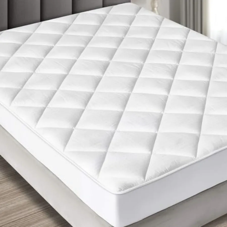 

MAXI Queen Size Mattress Pad - Luxurious Cotton Sateen Mattress Protector - Soft Comfortable and Breatheable Mattress Cover - M