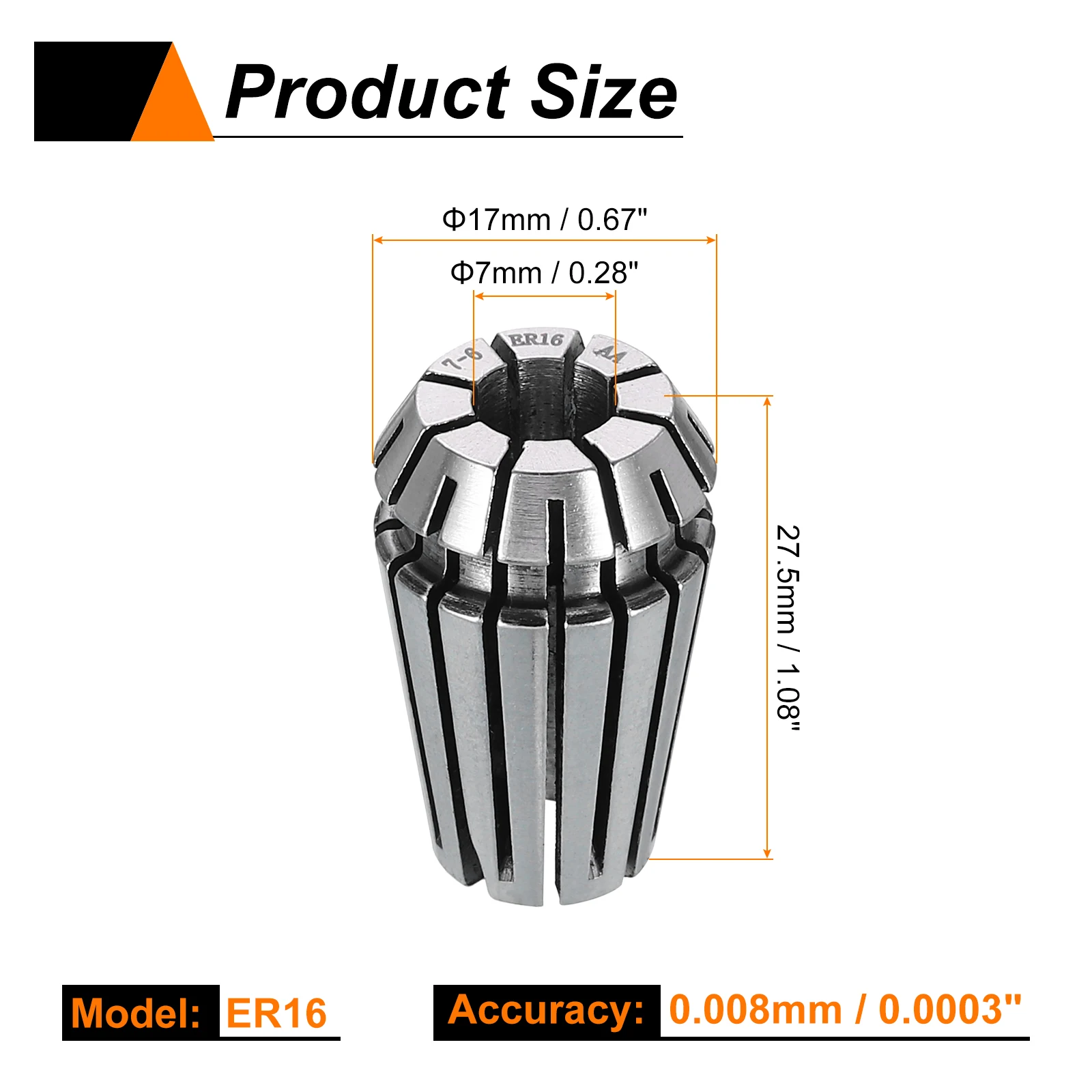ER8 ER11 ER16 Spring Collet Chuck 1mm-12mm 65Mn Spring Steel Precision Router Collets for CNC Engraving Milling Lathe Tool