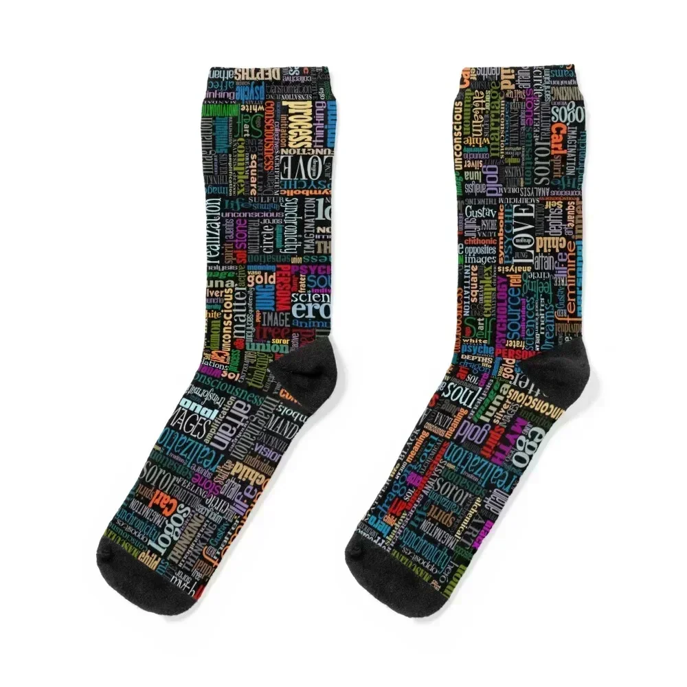 

Jungian Psychology Word Cloud Socks winter thermal short Toe sports hockey Ladies Socks Men's
