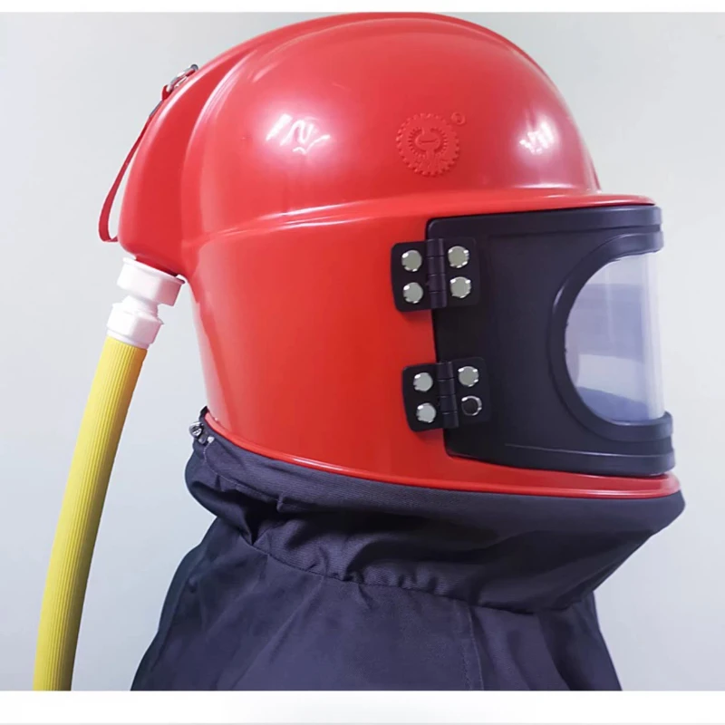 Escudos de segurança de lente de PVC para capacete de jato de areia/capacete protetor de segurança para trabalho de jato de areia