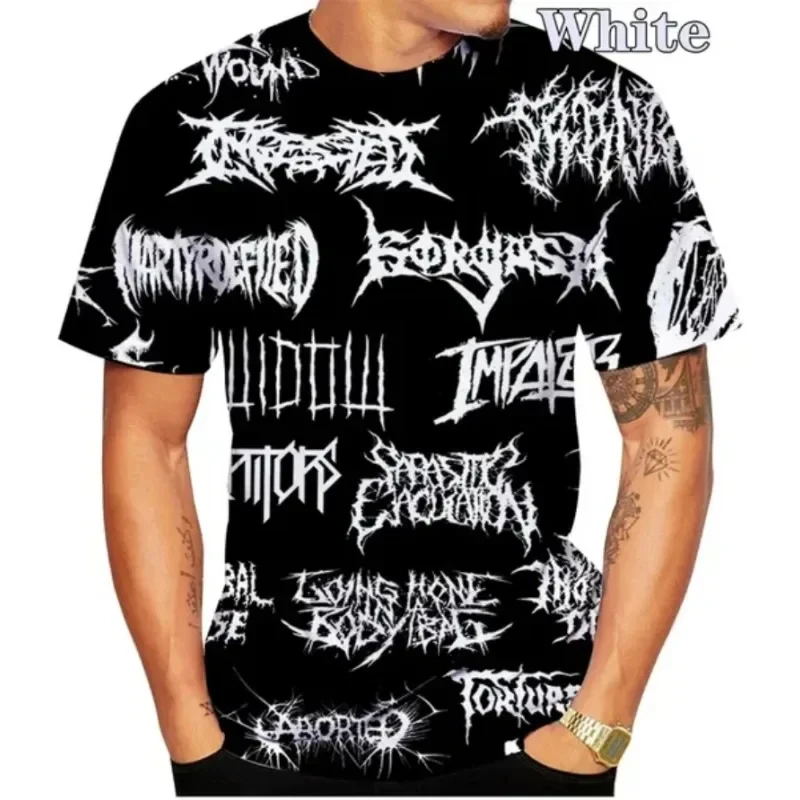 T-shirt de grandes dimensões do Hip-hop Street Punk masculino, Tee Tops, Vestuário, Thrash Metal, Kreator Band, 3D Print, Personalidade Unissex