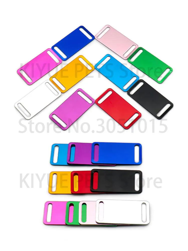 KIYUE 20 szt. Aluminiowe identyfikatory dla zwierząt, tabliczki z imieniem psa, personalizowane laserowo grawerowane tabliczki z numerem telefonu dla kota, breloczki, akcesoria. — zdjęcie 2