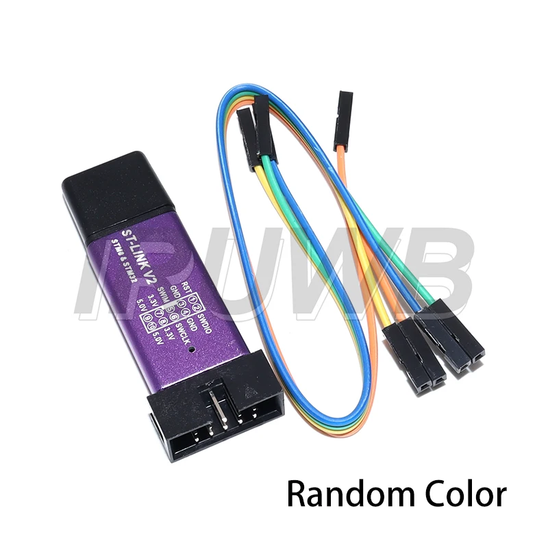 1 Juego de programador de descarga del simulador ST Link V2 con cubierta Cable DuPont ST LINK Stlink ST-Link V2 Mini STM8 STM32
