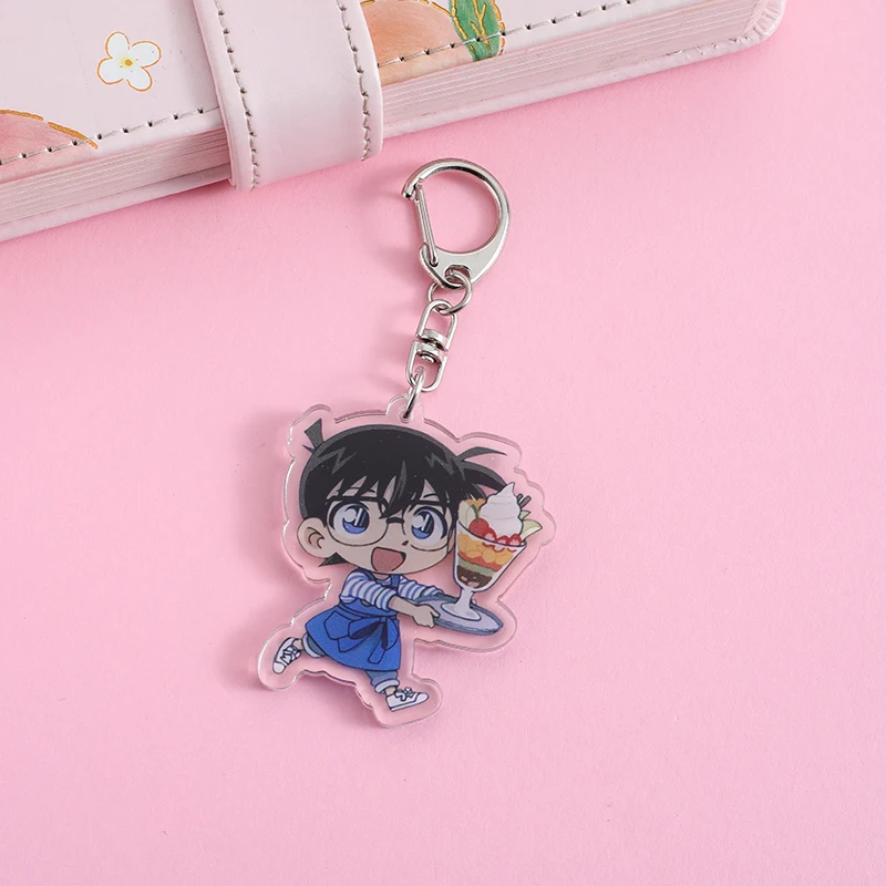 Conan Anime Lilo and Stitch Pendant Keychains Holder Car Key Chain Key Ring Mobile Phone Bag Hanging Jewelry Gifts