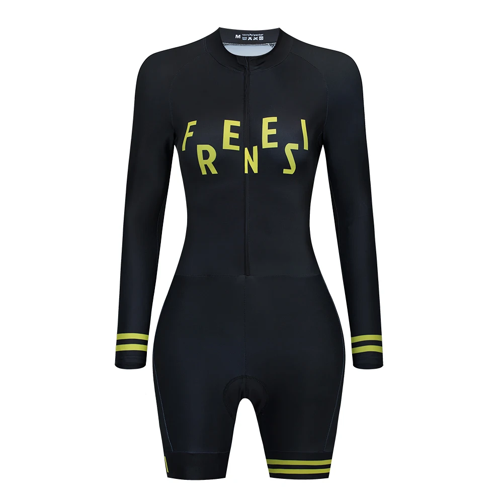 Frenesi-Women's Triathlon Suit, Pro Team Cycling Skinsuit, Road Bicycle Jumpsuit, Speedsuit Performance Clothing, Summer