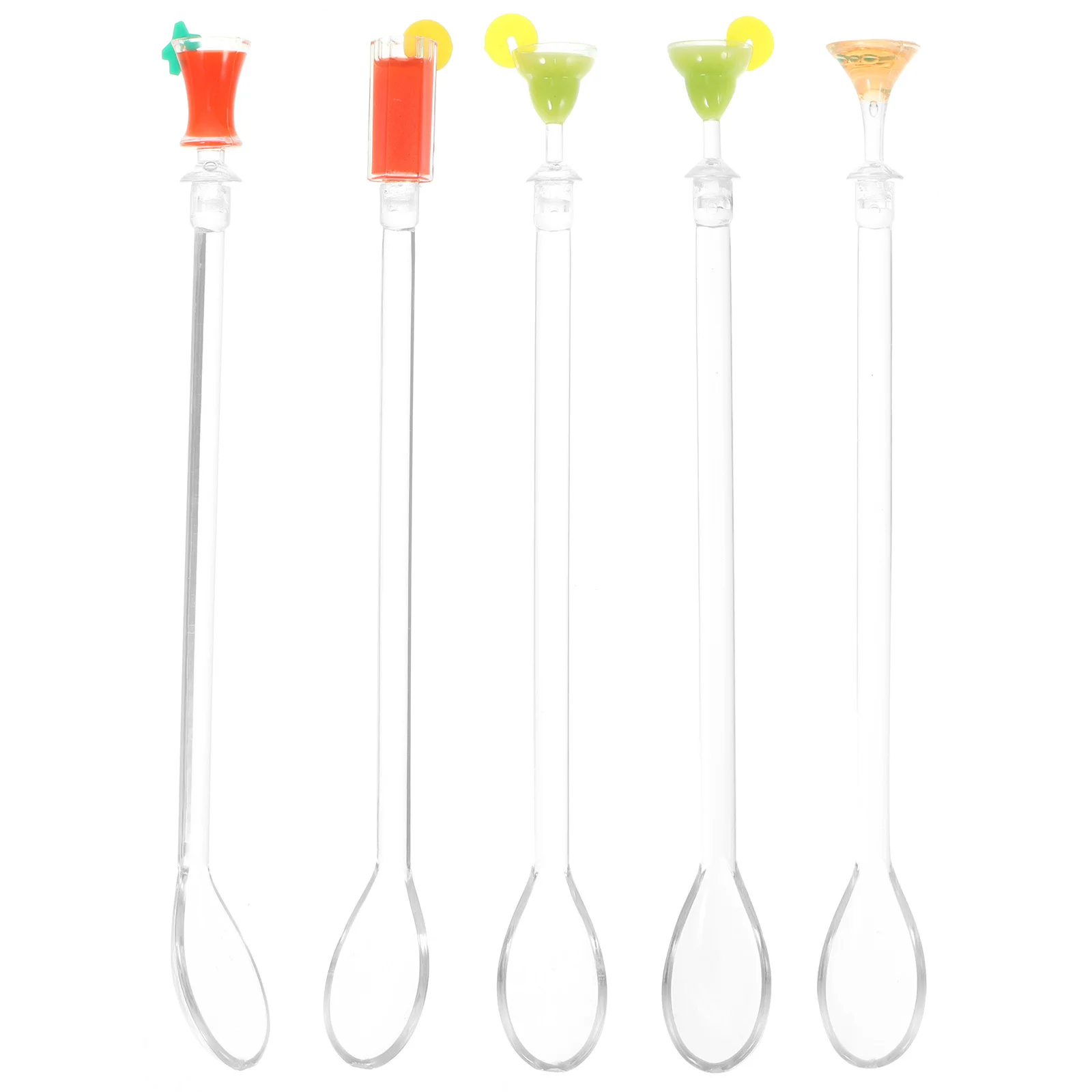 

5Pcs Drink Stirrers Cocktail Reusable Stirring Rods for Ice Coffee Beverages Minimal Bubbles Professional Grip Control Home Bar
