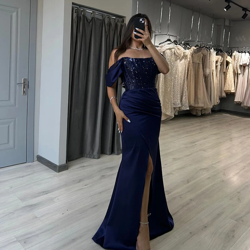 

Thinyfull 2026 Maxi Mermaid Prom Evening Dresses Off The Shoulder Sequines Party Dress Bridesmaid Cocktail Prom Gowns Customized