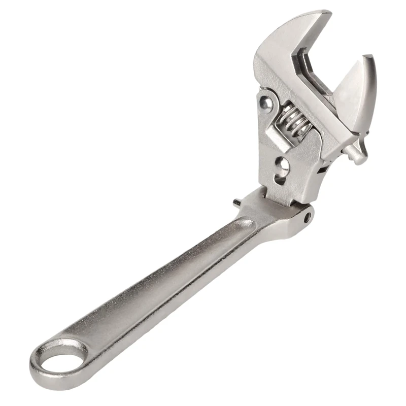 ABGG-Adjustable Wrench Folding Handle Dual-Purpose Pipe Wrench Ratchet Spanner Key Hand Tool Multi Tool (21Cm)