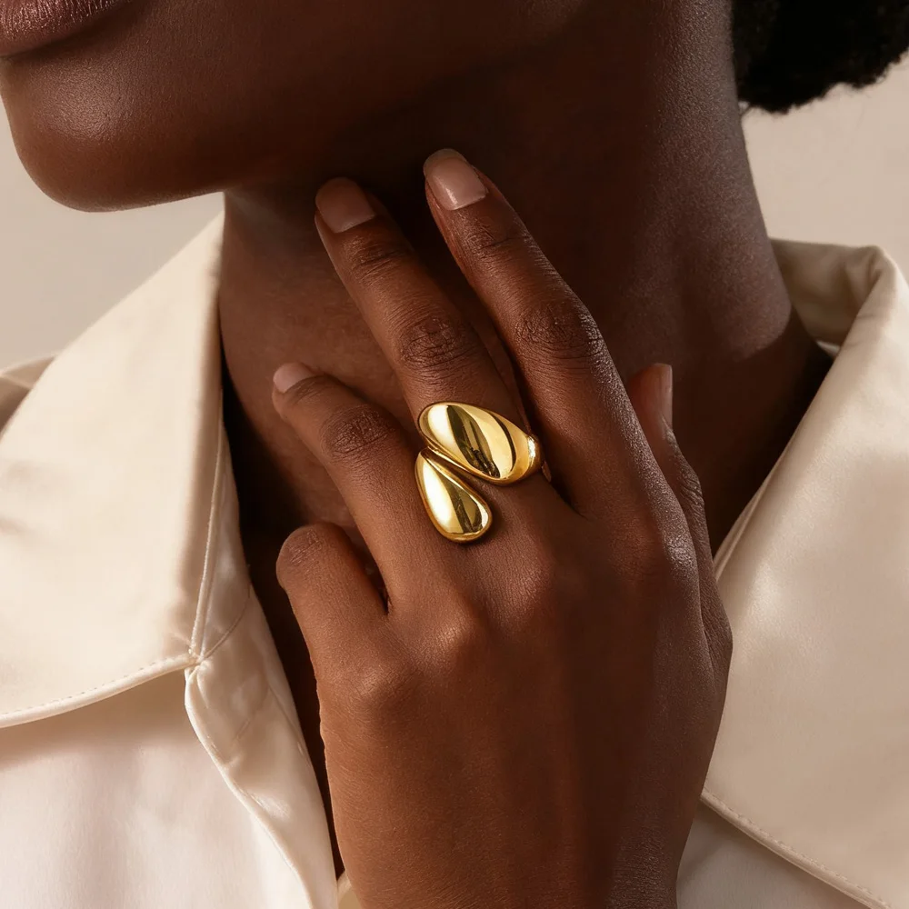 Grosses matiques empilables torsadées ouvertes pour femmes, bague de déclaration croisée audacieuse, bijoux en acier inoxydable