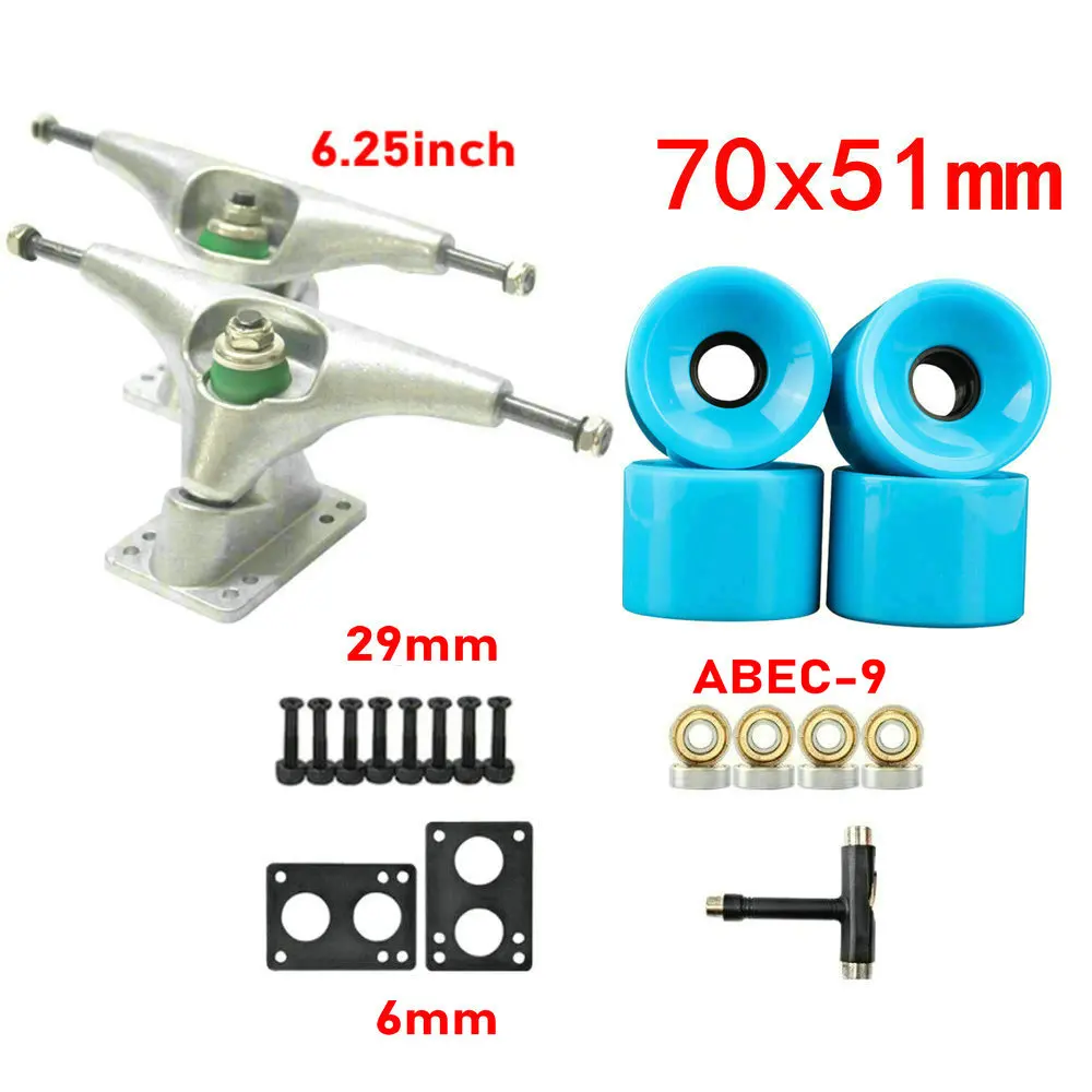 New Surfskate Trucks 6.25inch Skateboard Bridge Surfboard Wheels Steering Axle Bridges 70*51mm 60mm wheels Surfskate Accessories