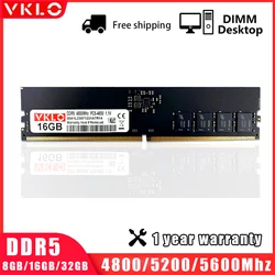 DDR5 8GB 16GB 32GB Desktop Memoria Ram 4800 5200 5600Mhz All Motherboard PC5 1.1V 288Pin Non-ECC Unbuffered DIMM Memory Ram