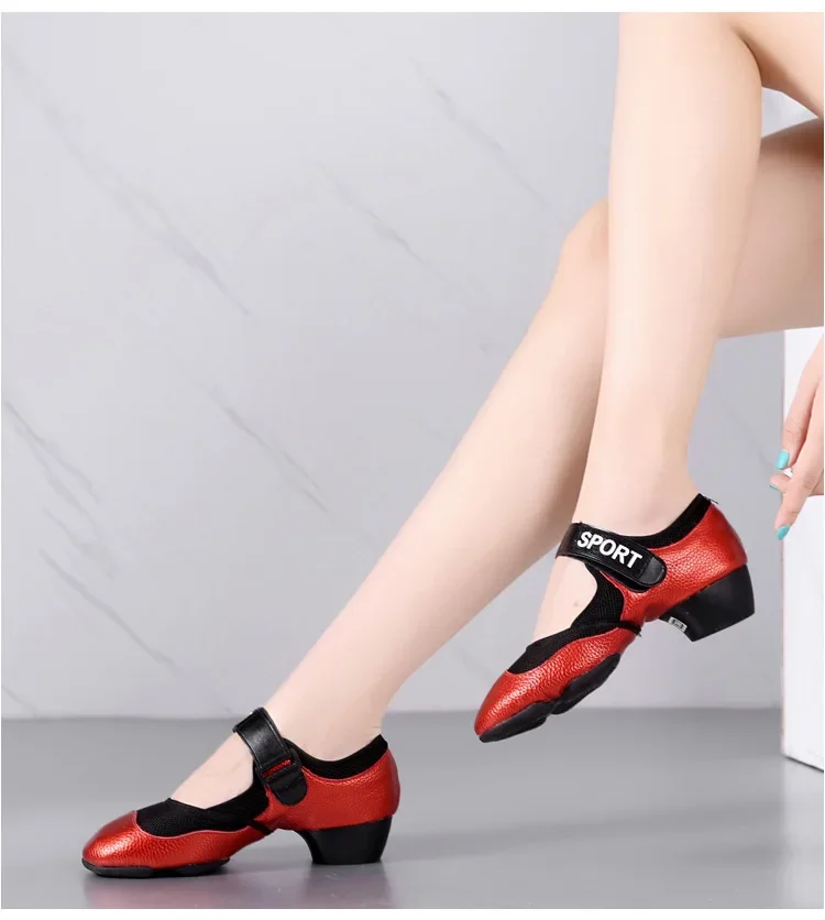 

Adult Cowhide Breathable Comfortable Mother's Shoes Square Dance Outdoor Anti Slip Latin Cowboy Bullfighting Dance Women's Shoes