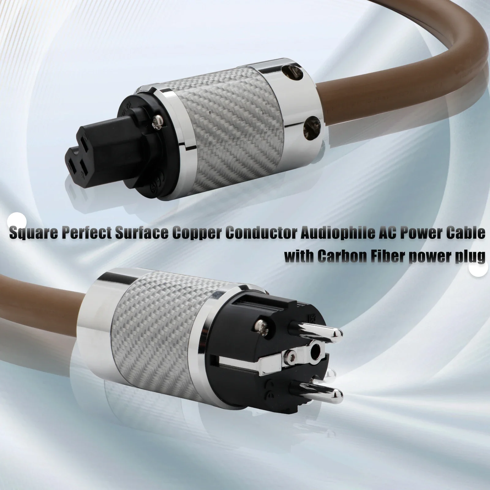 Monosaudio P905 Cable de alimentación 3.0 cuadrado UE/EE. UU. Cable de alimentación para audiófilos 16 mm Escudo de 2 capas utilizado en estudio profesional