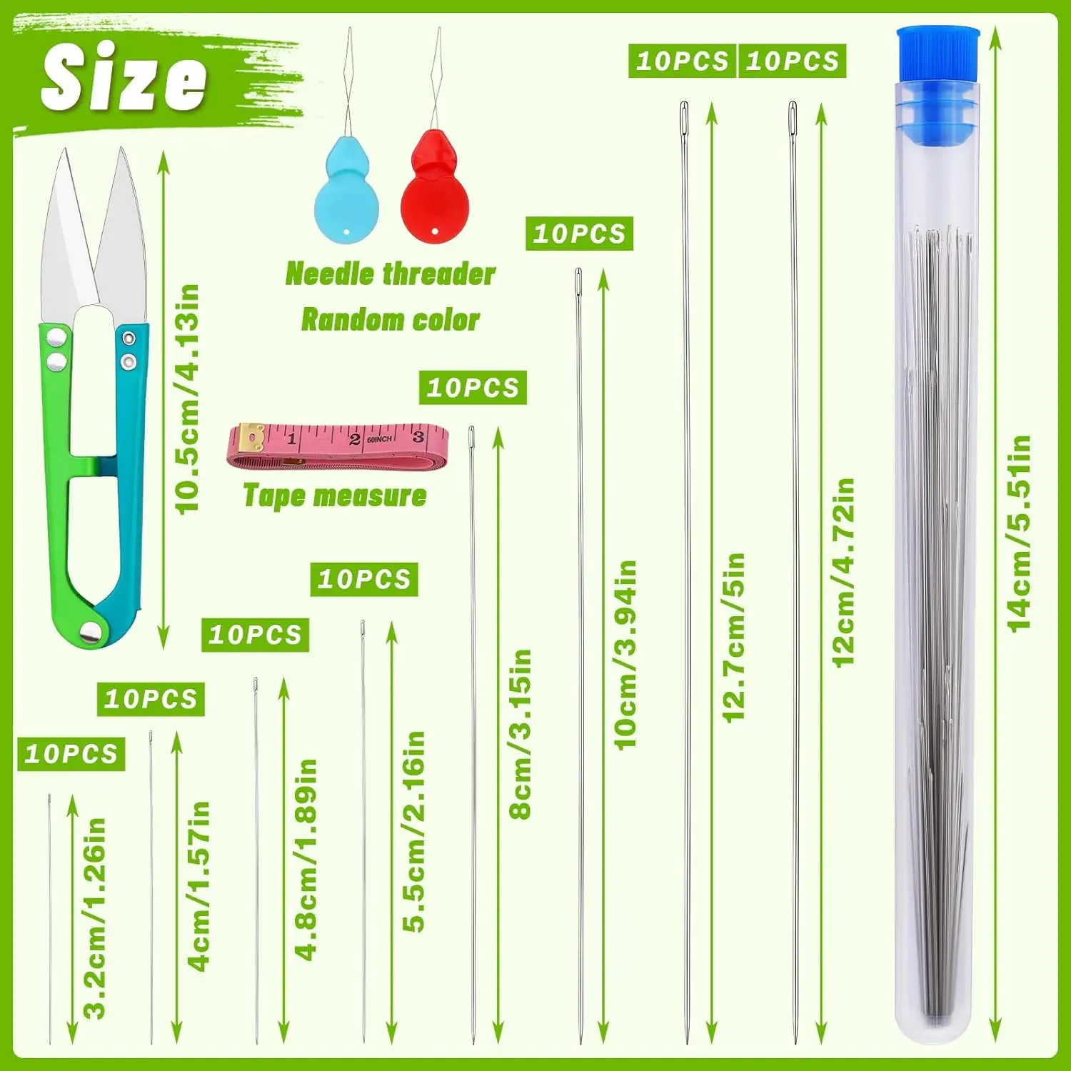 85/102 قطعة مجموعة إبر الديكور طويلة مستقيمة البذور الديكور موضوع التطريز الإبر لمستلزمات صناعة المجوهرات #3