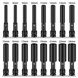 1/2 Drive Socket Wrench Hex Socket Head 8-24mm Adapter Spanner Converter Replacement Parts Tire Removal Tools Accessories