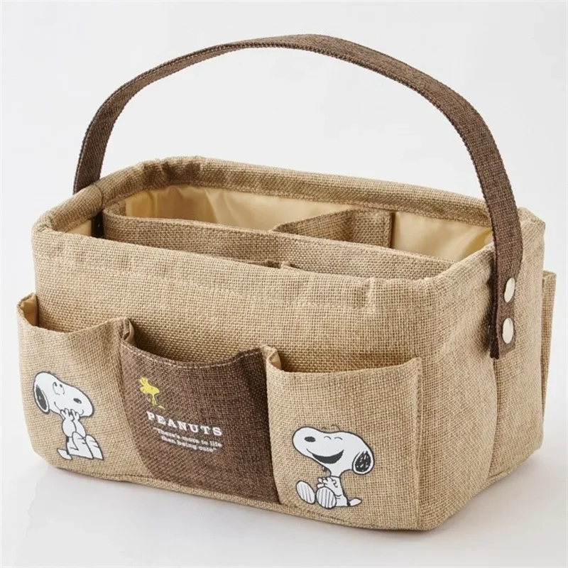 New Cartoon Cute Snoopy Handbag Cosmetic Bag Desktop Storage Bag Large Capacity Storage Box bag