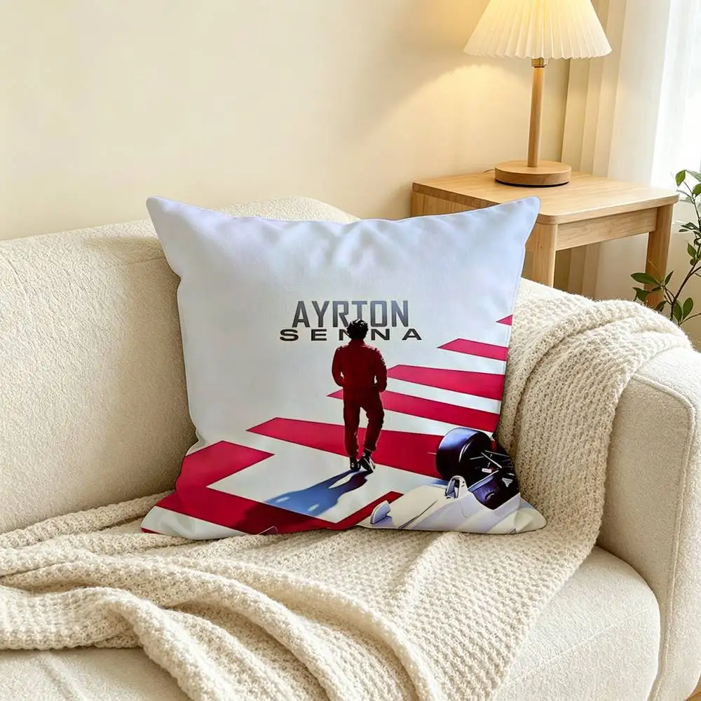 R-Racing Driver Ayrton Senna-a   Pillow Case Square Double-Sided Sofa Cushion Cover Bedroom Bedside Pillow