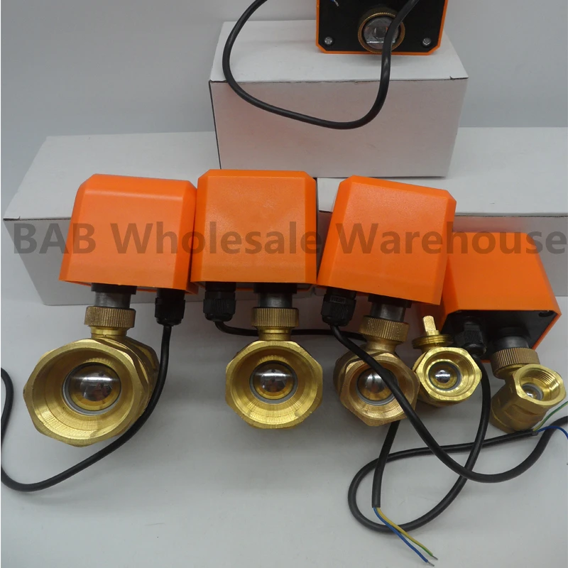 AC220V DC12-24V Actuator Motorized Brass Valve 2-wire 2-way 1/2" to 2" automatic control shut-off electric ball valve