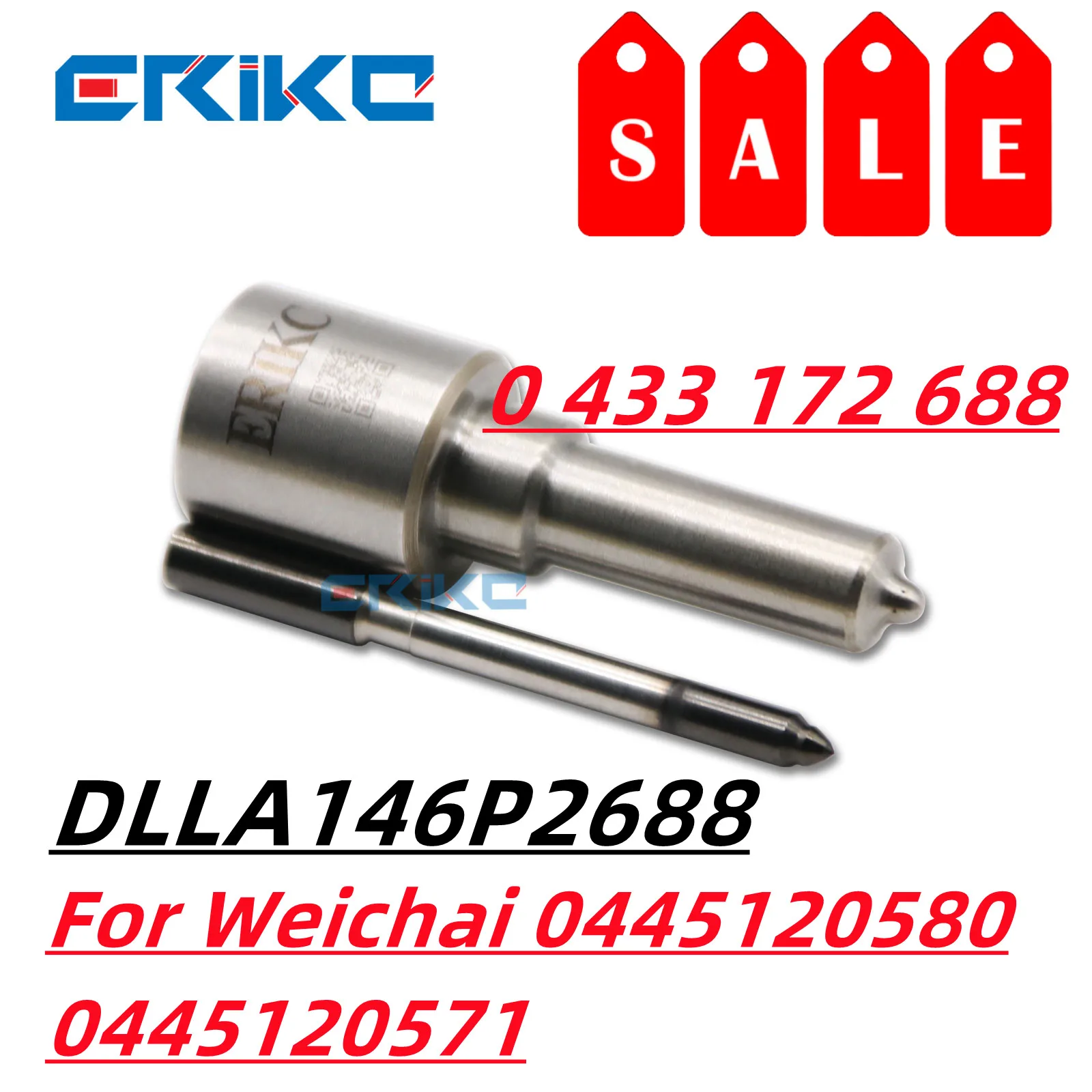 DLLA146P2688 Common Rail Injector Nozzle DLLA 146 P 2688 Black Needle Sprayer 0 433 172 688 For Weichai 0445120580 0445120571