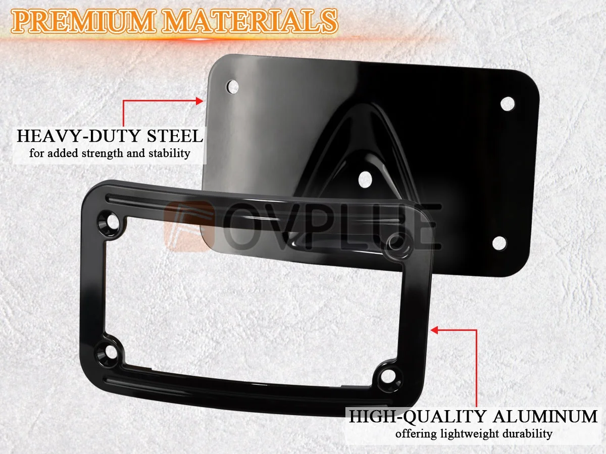 Motorcycle Curved License Plate Frame Mount Kit For Harley Softail Dyna Fat Boy Sportster 883 1200 Honda VTX1300R/S/T 1800R/S/T - view 5