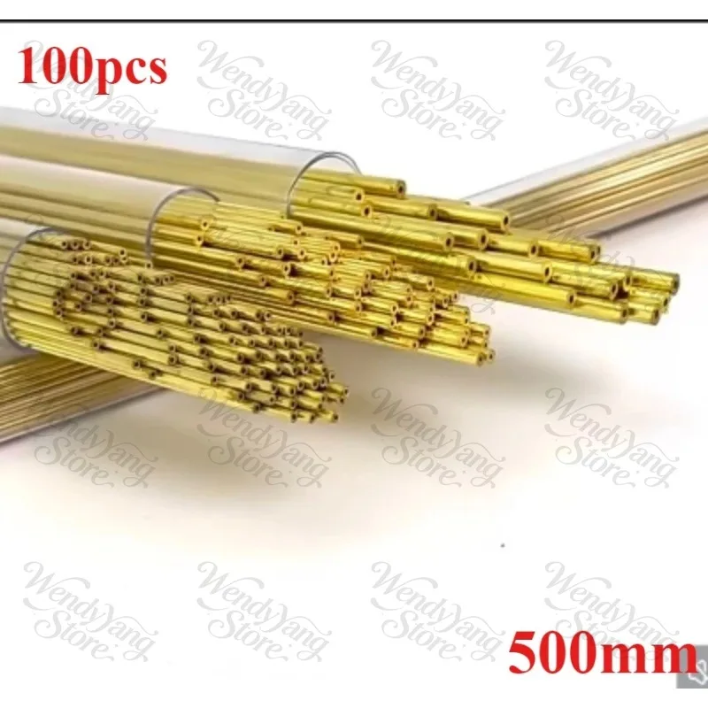 100pcs 500mm  brass tube,Drill pipe,Drill tube,electrode pipe,OD0.3-1.5mm single hole Drill electrical discharge Tube