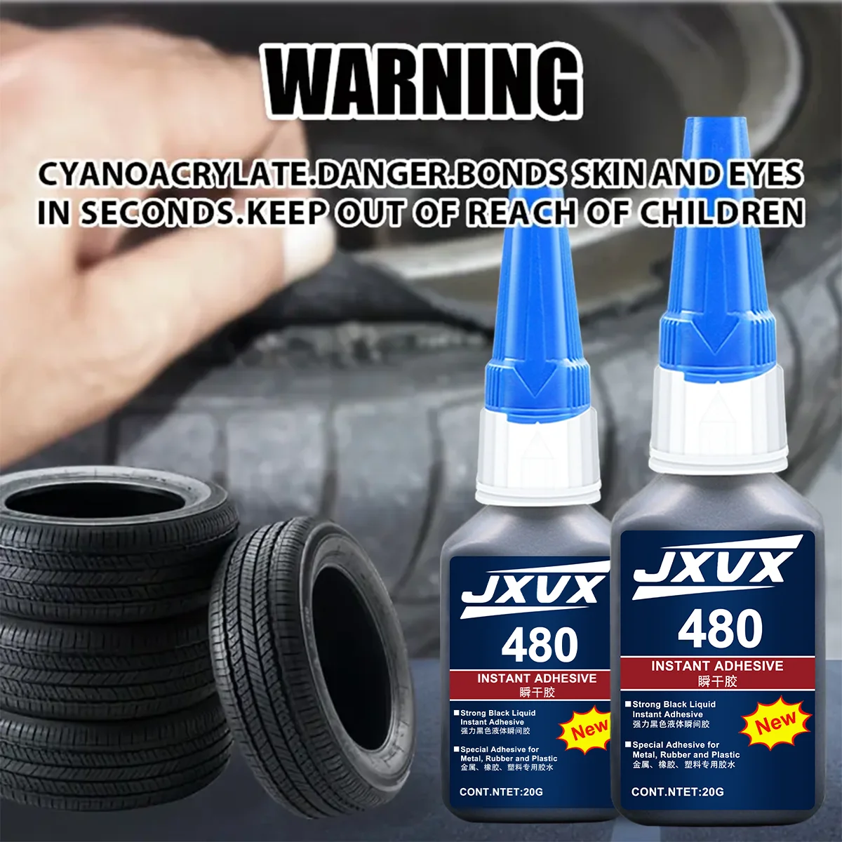 Nieuw verbeterde 401/480 supersterke secondelijm Waterbestendige noodreparatielijm Milieuvriendelijke vloeibare lijm voor het verlijmen van leer, rubber, hout en metaal 110 ml 1-5 stuks.