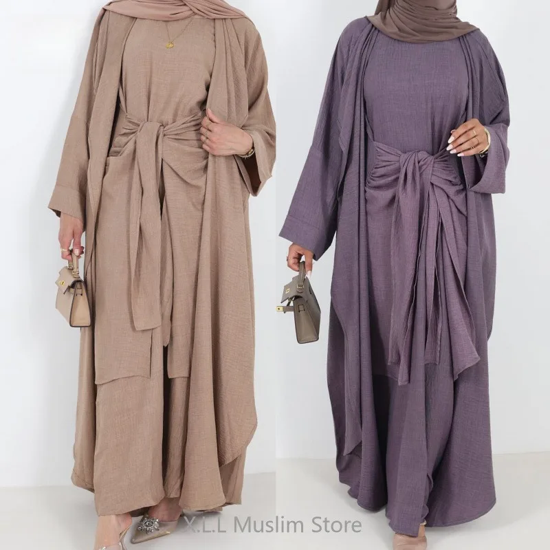 Islamic Set Of Two Pieces Eid Ramadan Girl Muslim Clothes Kebaya Kaftan Abaya Dubai Luxury Dubai Outfit Women Caftan Femme