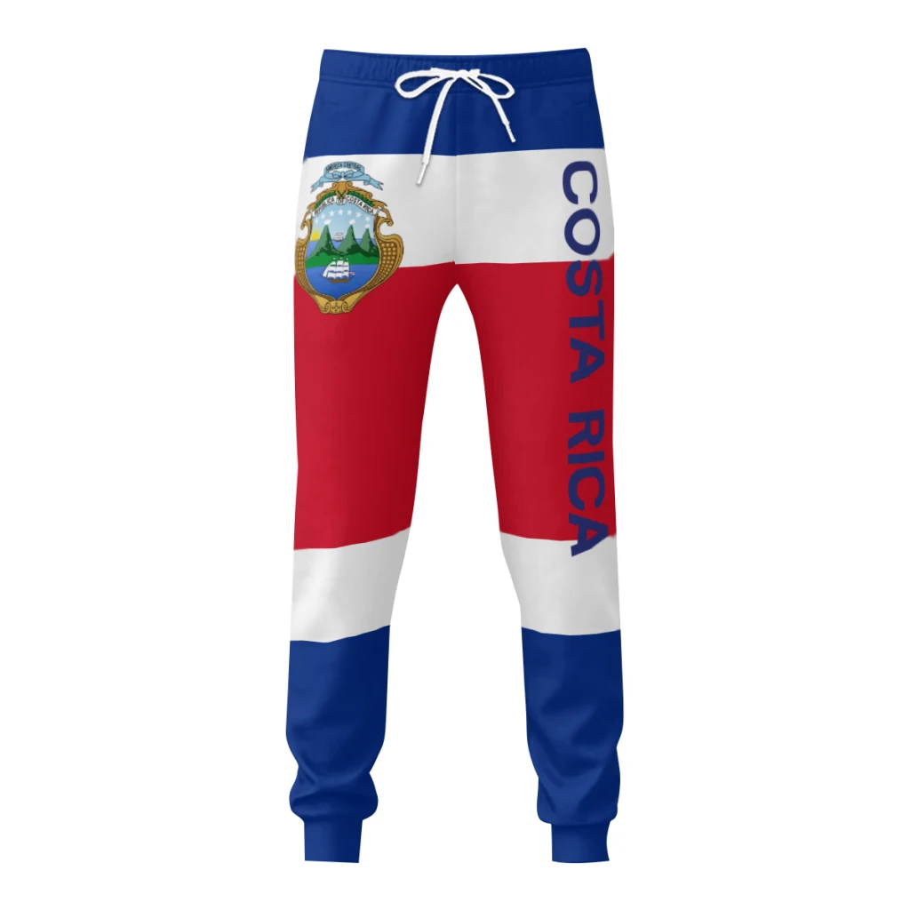 Mens Sweatpants Emblem Costa Rica Flag Pants with Pockets Joggers Soccer Football Multifunction Sports Sweat With Drawstring