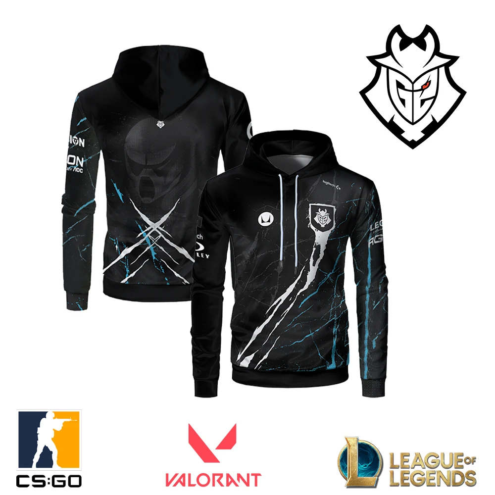 G2 E-Sports Club Support Uniform Men's Hoodie CSGO League Of Legends Dota2 Jersey Pullover Gaming Style Games Contest Sweatshirt