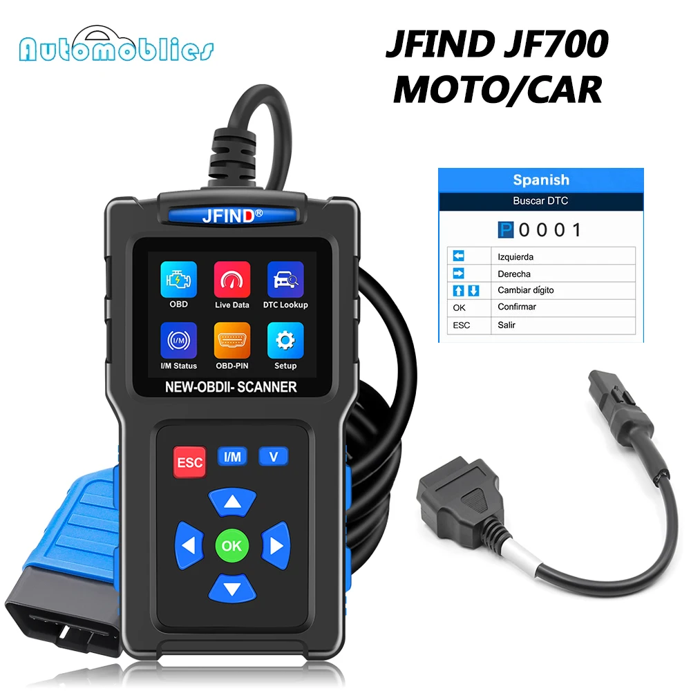 

Диагностический сканер JFIND JF700 OBD2 для мотоциклов Ducati (4-контактный OBD) и автомобилей, считыватель кодов неисправностей двигателя
