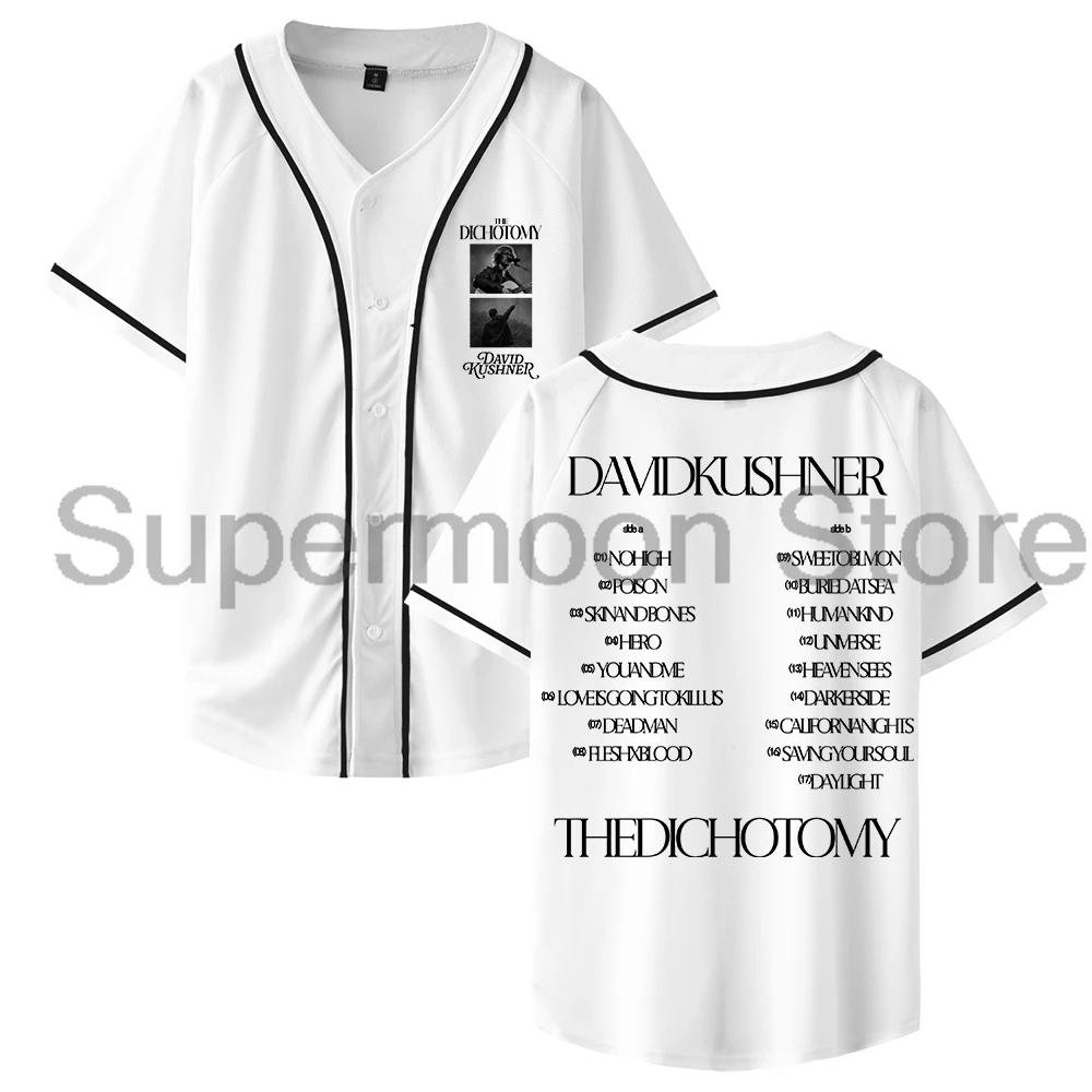 David Kushner The Dichotomy Tracklist Baseball Jersey Tops 2024 Tour Short Sleeve Shirts Women Men Streetwear Tee