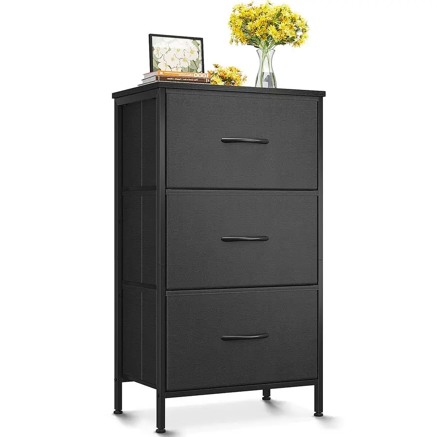 

Dresser for Bedroom Nightstand Small Dressers Chest of Drawers End Table for Living Room, Closet Dresser with 3 Storage Drawers