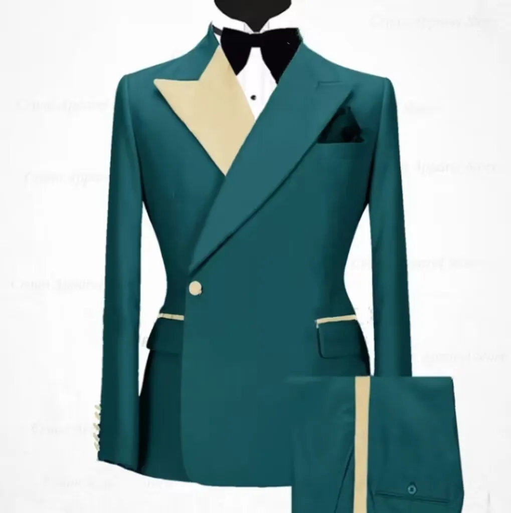 New men's dress men's wedding party dress bridegroom best man tuxedo performance suit （Jacket+pants）