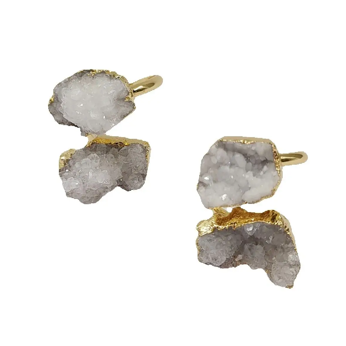 

WT-R461 WKT 2025 New Arrival Natural Druzy Quartz Wedding Classic Model Ring For Women High-Quality Dance Party Cute Style