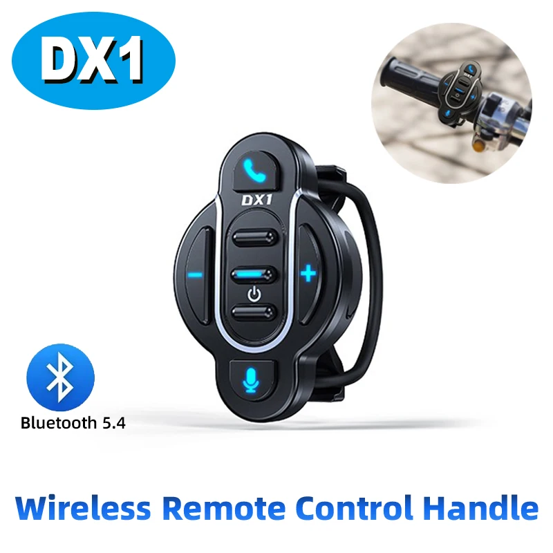 

DX1 Helmet Wireless Remote Control Handle Bluetooth 5.4 For Motorcycle/Bicycle/Electric Bike Voice Assistant IP65 Waterproof
