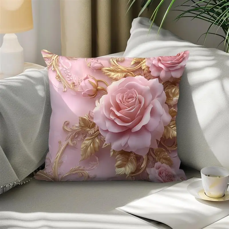 Victorian Style Vintage Flowers Pillowcase Cushion Cover Living Room Sofa Throw Pillow Case 45x45cm Pillow Case Home Art Decor