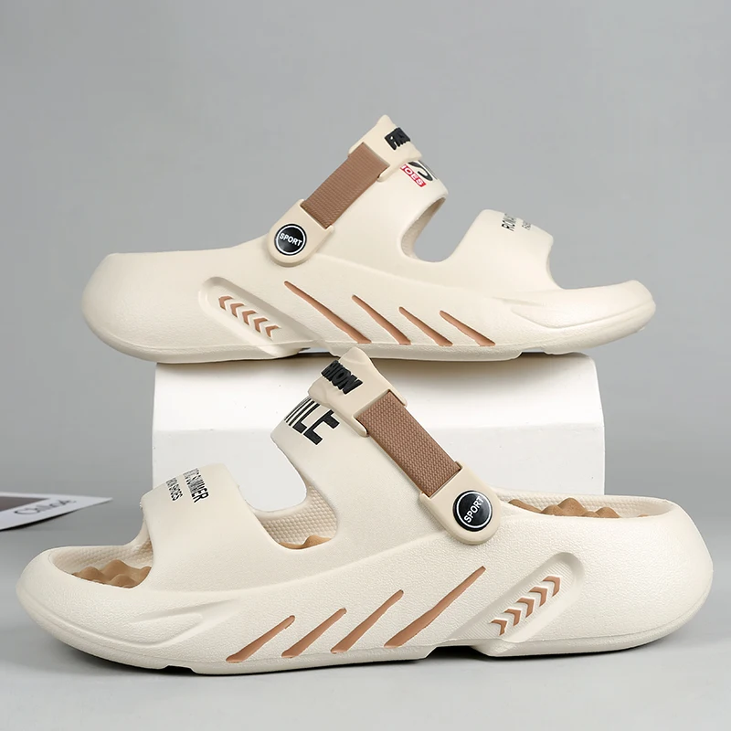 

Мужские массажные тапочки, летние дышащие тапочки из ЭВА, сандалии двойного назначения для мужчин, легкая летняя обувь для мужчин, большие размеры 39-48