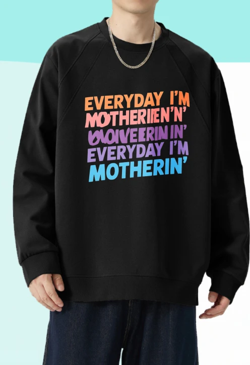 

T shirt men autumn jerseys essentials Long sleeves Graphic tee Everyday I'm Motherin Couple Halloween Printed t shirt Couple Y2k