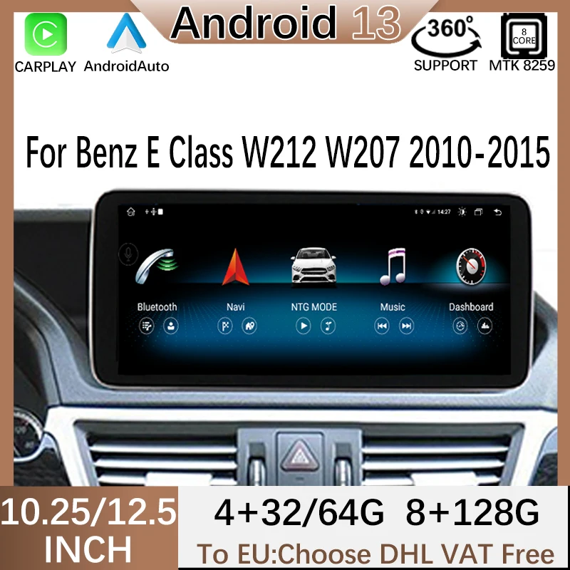 

Android13 GPS Navigation For Mercedes Benz E Class 2010-2015 W212 W207 Car Multimedia Radio Stereo Player Wireless Carplay Auto