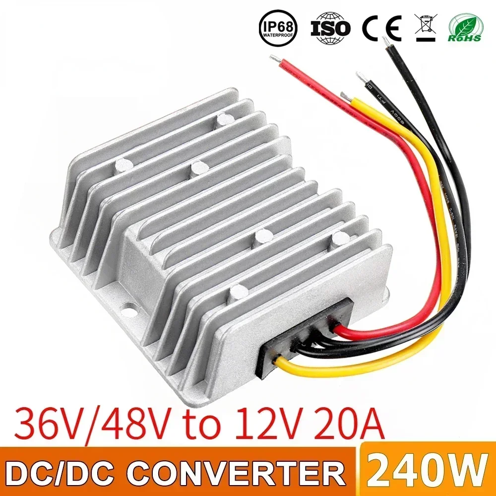 36V 48V to 12V 20A 15A 10A Step-down DC DC Converter Reliable Quality Voltage Regulator Buck 240W Golf Cart Module CE RoHS