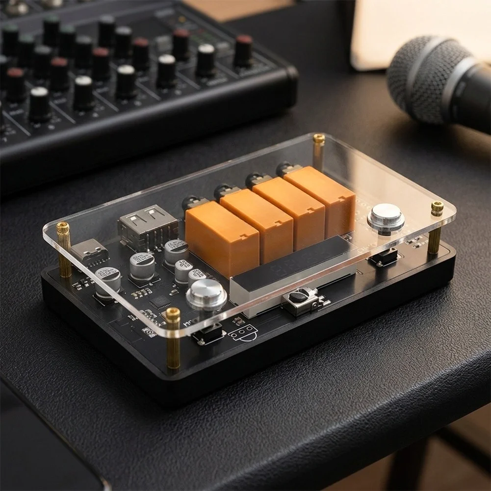 4-Channel Audio For Switcher with Wireless Connectivity USB Playback and IR Remote for Home Entertainment Setup