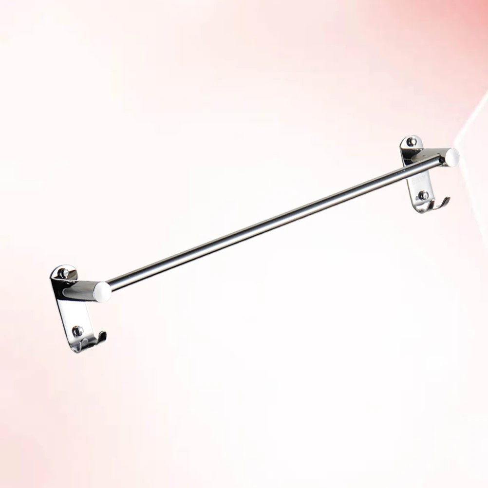 

Stainless Steel Towel Bar Wall Mounted Rack Clothes Hook Silver Space Saving Bathroom Kitchen Organizer Closet Storage Towel